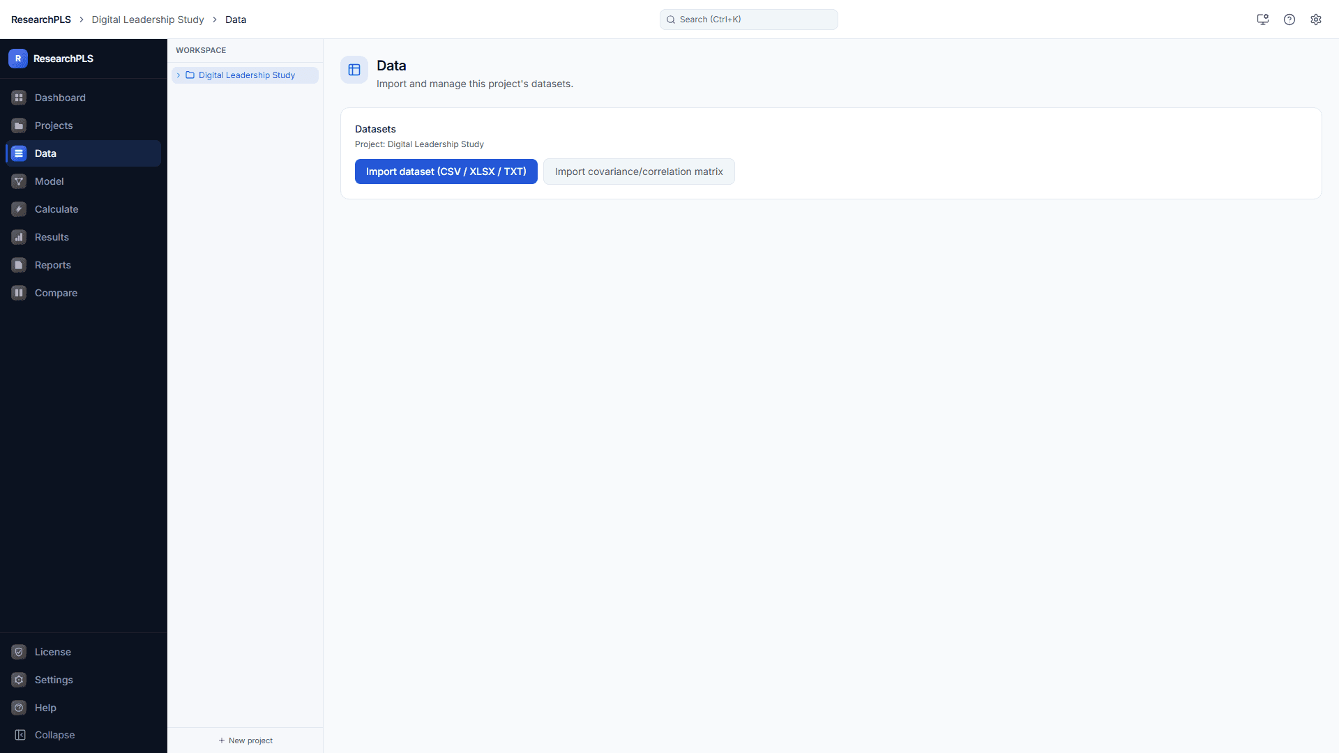 ResearchPLS — ResearchPLS — Data screen